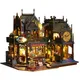 NEW DIY Wooden Magic City Casa Doll Houses Miniature Building Kits Dollhouse With Furniture LED