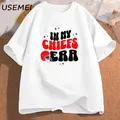 In My Chiefs Era Tshirt American Football Graphic T Shirts Kansas City Football T-shirt Cotton Short