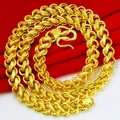 9999 Real Gold Necklace 24 K Men's Fortune Solid Round Bead Gold Necklace Real Gold Necklace