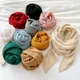 Plain Women Square Silk Scarf Long Skinny Ribbon Head Neck Small Pleated Hair Tie Band Kerchief