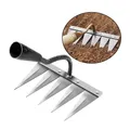 4/5/6/7-Tooth Dethatcher Rake Metal Yard Rake Weeding Hoe Rake Weeding Scarifier Artifact