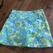 Lilly Pulitzer Skirts | Lilly Pulitzer Lion Print Skort Size 0 | Color: Blue/Green | Size: 0