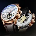 AILANG-Montre mécanique automatique pour homme Modules de bracelet en cuir Tourbillon Seton