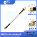 MMCX-Prise mâle à angle droit vers SMA femelle RGAnthCX RF Coaxial Pigtail Jumper Câble à faible