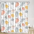 Rideau de douche animal drôle dessin animé mignon chat singe drelly Ocean lieux bateau injecteur