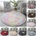 Tapis rond et doux en fausse fourrure de mouton moquette en peluche shaggy pour chambre à coucher