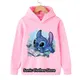 Disney-Sweat à capuche Anime Stitch pour enfants vêtements de dessin animé pour enfants sweat à