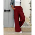 Pantalon large à taille élastique pour femme pantalon monochrome décontracté pantalon tout match