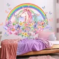 Grands autocollants muraux arc-en-ciel pour chambre de fille décoration de chambre d'enfant