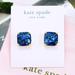 Kate Spade Jewelry | Kate Spade Dark Blue Glitter Square Stud Earrings | Color: Blue/Gold | Size: Os