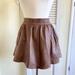 Anthropologie Skirts | Anthropologie Dotl Leather Mini Circle Skirt | Color: Brown | Size: 2