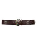 Free People Accessories | Free People Brown/Emerald Green Stone Leather Belt | Color: Brown/Green | Size: Os