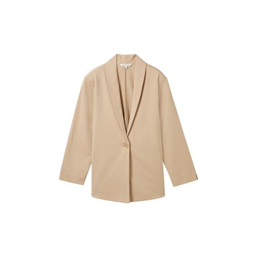 TOM TAILOR Damen Basic Blazer, braun, Uni, Gr. L