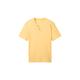 TOM TAILOR Herren Serafino T-Shirt, gelb, Uni, Gr. S