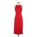 Fame And Partners Casual Dress - Sheath High Neck Sleeveless: Red Print Dresses - Women's Size 2