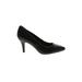 Vince Camuto Heels: Slip-on Stiletto Minimalist Black Solid Shoes - Women's Size 7 1/2 - Pointed Toe