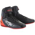 Alpinestars Faster 3 2024 perforé Chaussures de moto, noir-gris-rouge, taille 41