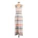Ann Taylor LOFT Casual Dress - Maxi: Gray Stripes Dresses - Women's Size Medium