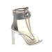 Karl Lagerfeld Paris Ankle Boots: Silver Print Shoes - Women's Size 6 - Peep Toe