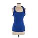 Ya Los Angeles Active Tank Top: Blue Solid Activewear - Women's Size Medium