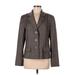 Lafayette 148 New York Wool Blazer Jacket: Gray Plaid Jackets & Outerwear - Women's Size 10