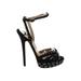 Jimmy Choo Heels: Black Solid Shoes - Women's Size 37.5 - Open Toe