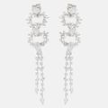 Femme Boucle d'Oreille Créoles Géométrique Précieux Gros Fantaisie Imitation de diamant Des boucles d'oreilles Bijoux Argent Pour Mariage Soirée 1 paire