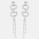 Femme Boucle d'Oreille Créoles Géométrique Précieux Gros Fantaisie Imitation de diamant Des boucles d'oreilles Bijoux Argent Pour Mariage Soirée 1 paire