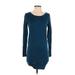 Ruby Moon Casual Dress - Sweater Dress: Teal Solid Dresses - Women's Size X-Small