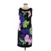 AB Studio Casual Dress - Sheath Scoop Neck Sleeveless: Purple Print Dresses - Women's Size 6