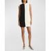 Sleeveless Split Admiral Crepe Mini Shift Dress