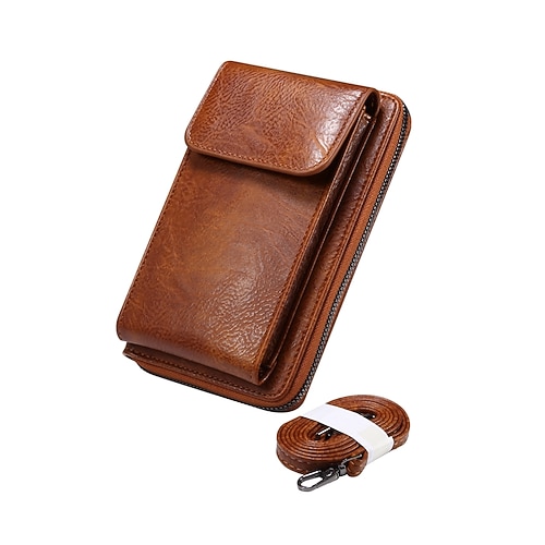 borsa per cellulare con tracolla per donna in pelle moda casual