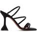 Naima Crystal Heeled Sandals - Black - AMINA MUADDI Heels