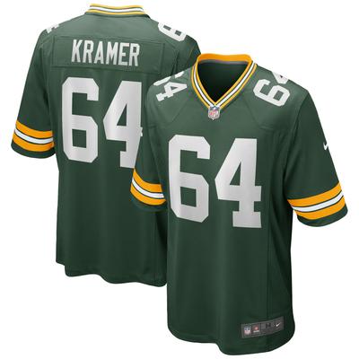 Men's Nike Jerry Kramer Green Bay Packers Game Retired Player Jersey