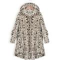 Women's Fleece Jacket Sherpa Jacket Teddy Coat Outdoor Valentine's Day Daily Fall Winter Coat Regular Fit Windproof Warm Comtemporary Stylish Plush Jacket Long Sleeve Leopard Plain Oversize Black