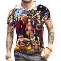 One Piece Monkey D. Luffy Roronoa Zoro Cartoon Sportswear Back To School Anime Harajuku Graphic Top For Men's Adults' 3D Print