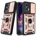 Innens for Moto G/G Play/G Power/G Stylus 5G 2024 6.5/6.6/6.7inch Case with Ring Stand and Slide Camera Lens Cover Pink