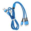 Multi Charging Cable 3.9ft USB A to Type C / Micro / IP 3 A Fast Charging Nylon Braided Durable 3 in 1 For Macbook iPad Samsung Phone Accessory