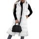Women's Puffer Vest Long Winter Coat Sleeveless Hooded Jacket Thermal Warm Parka Windproof Gilet Zipper Outerwear Fall