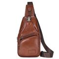 Men's Crossbody Bag Shoulder Bag Chest Bag Leather Cowhide Outdoor Daily Holiday Zipper Large Capacity Durable Multi Carry Solid Color 9125 black 9125coffee 9125 red brown