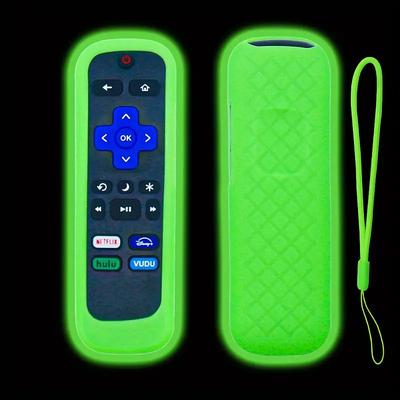 Glowing Non-Slip Silicone Remote Case for Roku TCL HisenseDurable Versatile Protection with Color Tie