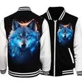 Boys 3D Wolf Jacket Long Sleeve Spring Fall Winter Active Streetwear Cool Polyester Kids 3-12 Years V Neck Zip Street Daily Regular Fit