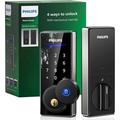 Philips Fingerprint Smart Keyless Entry Electronic Touchscreen Deadbolt Door Lock - Satin Nickel