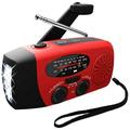 NOAA Weather Radio AM FM WB Hand Crank Emergency Radio 2000mAh Rechargeable Power Bank for Phone Charger Portable Solar Radio Weather Alert 3 LED Flashlight for Emergency (Red US)