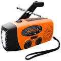 NOAA Weather Radio AM FM WB Hand Crank Emergency Radio 2000mAh Rechargeable Power Bank for Phone Charger Portable Solar Radio Weather Alert 3 LED Flashlight for Emergency (Orange US)