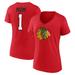Women's Fanatics Branded Red Chicago Blackhawks Mother's Day #1 Mom V-Neck T-Shirt