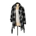 DressBarn Jacket: Mid-Length Black Plaid Jackets & Outerwear - Women's Size Medium