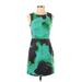 J.Crew Factory Store Casual Dress - Mini Crew Neck Sleeveless: Green Dresses - Women's Size 0