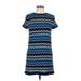 Missoni For Target Casual Dress - Mini High Neck Short sleeves: Blue Chevron Dresses - Women's Size Medium