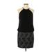 Jessica Simpson Cocktail Dress - DropWaist Halter Sleeveless: Black Print Dresses - Women's Size 10